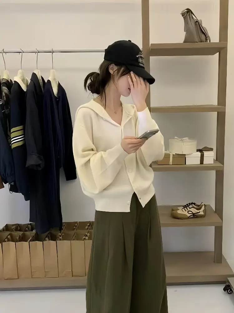 후드 니트 가디건 상세 이미지 5