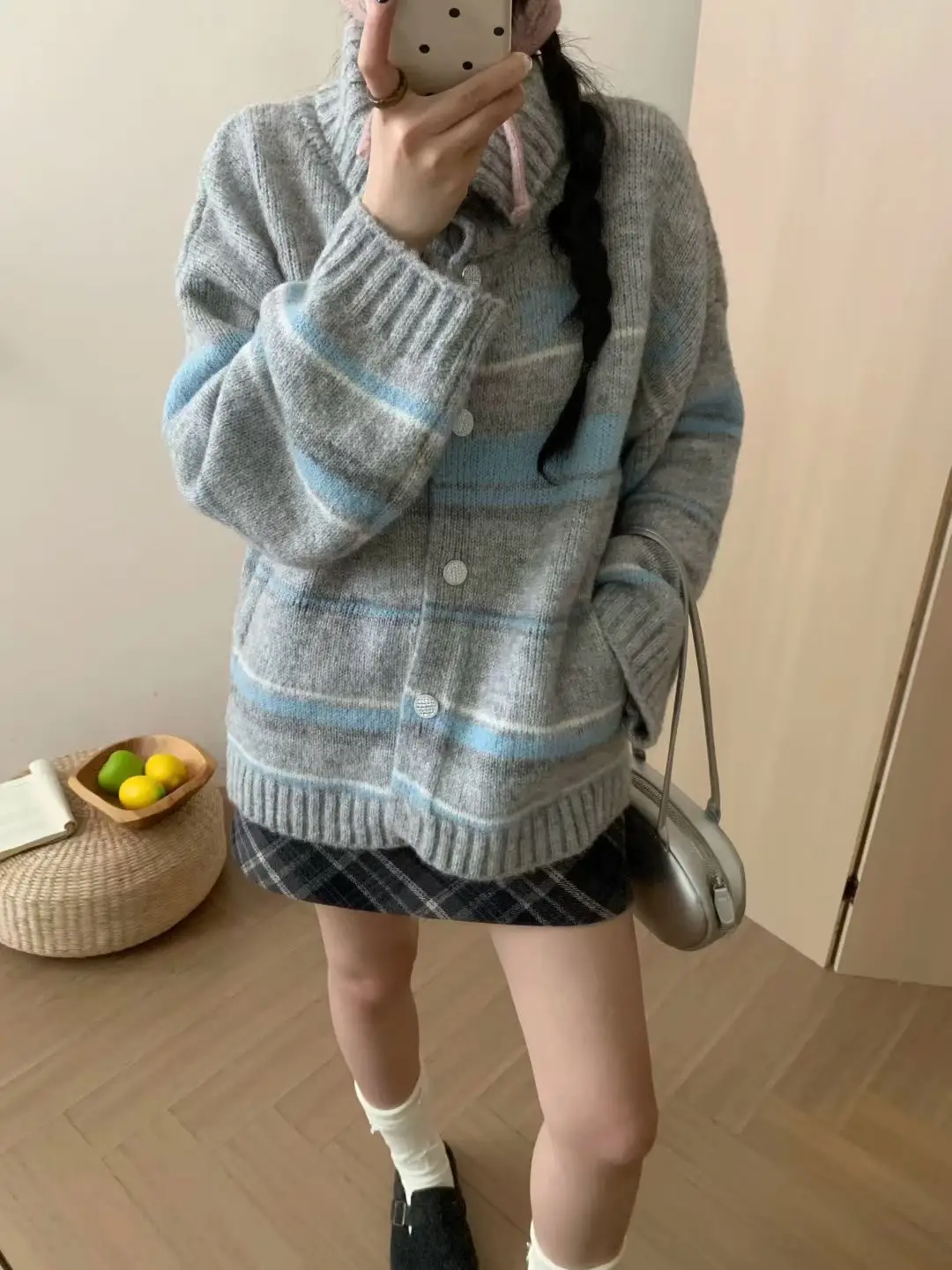 알파카 니트 아우터 상세 이미지 1