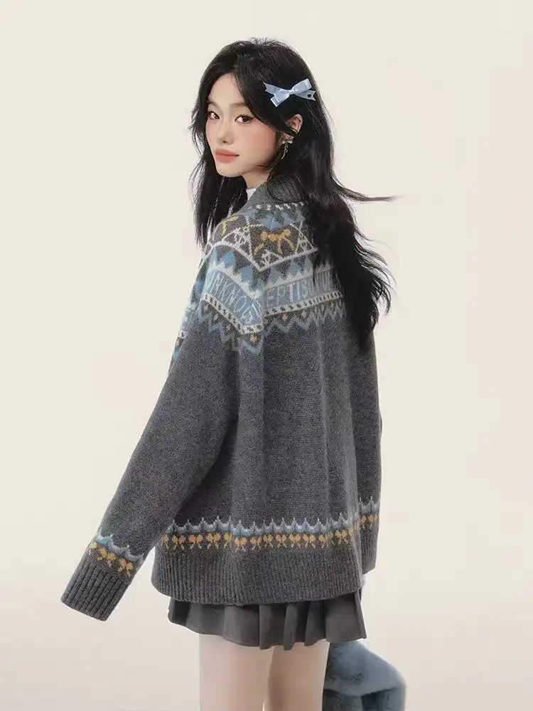 레트로 가디건 니트 상세 이미지 3