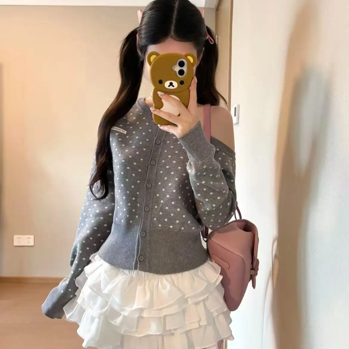 한국인기 스트라이프 라운드넥 루즈핏 가디건 상세 이미지 1