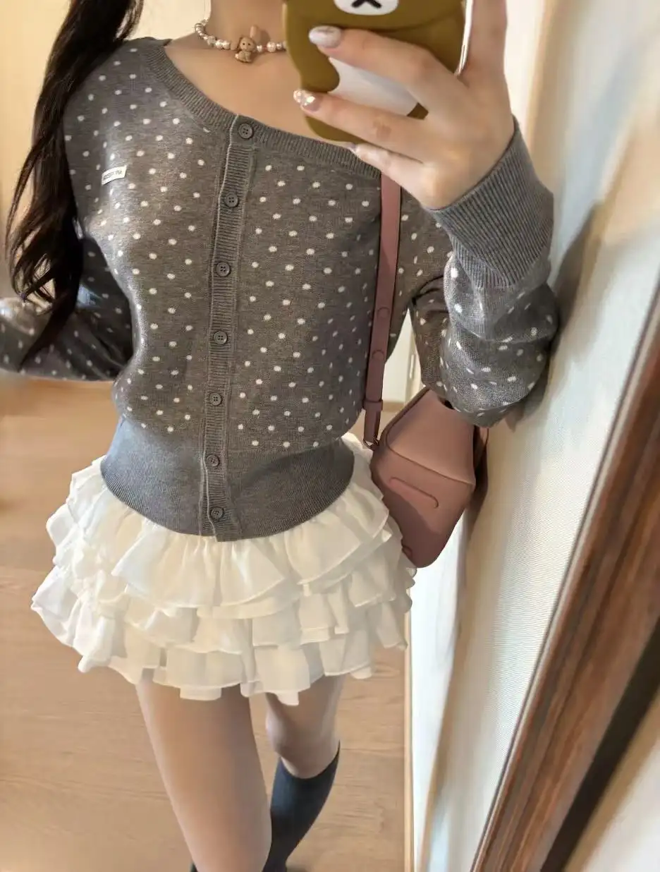 한국인기 스트라이프 라운드넥 루즈핏 가디건