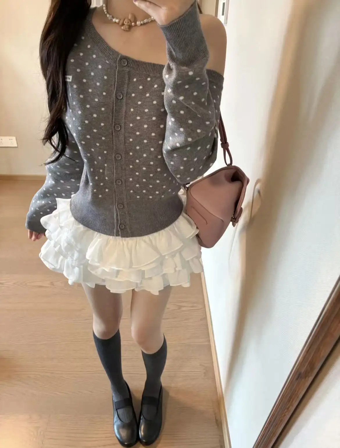 한국인기 스트라이프 라운드넥 루즈핏 가디건 상세 이미지 4