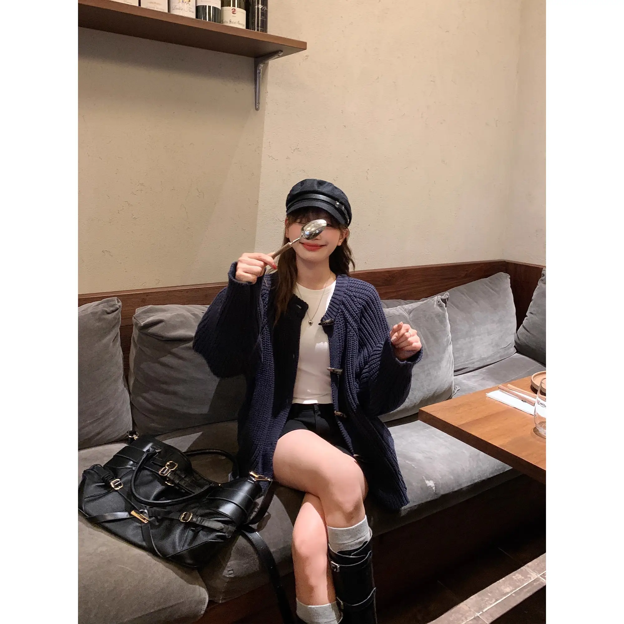 루즈핏 니트 가디건 상세 이미지 1