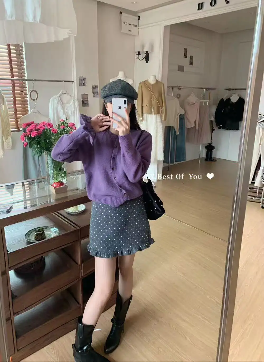 부드러운 느낌의 언밸런스 캔디 컬러 니트 카디건 상세 이미지 6