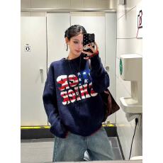 批发美式复古圆领慵懒风针织衫<b class='q'>男</b>女秋冬新款慵懒宽松<b class='q'>休闲</b>软糯保暖上衣