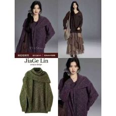 批发韩系慵懒高级感围巾领<b class='q'>毛衣</b>女秋冬加厚宽松显瘦针织衫上衣