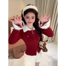 批发polo领内搭针织衫女冬季<b class='q'>新款</b>修身巨好看长袖毛衣上衣潮