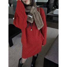 批发新款麻花毛衣针织套头新款<b class='q'>时尚</b>搭配短裙百搭轻奢两件套装