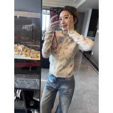 批发温柔休闲风碎花开衫女短款修身纽扣针织衫毛衣<b class='q'>外套</b>早春季chic上衣