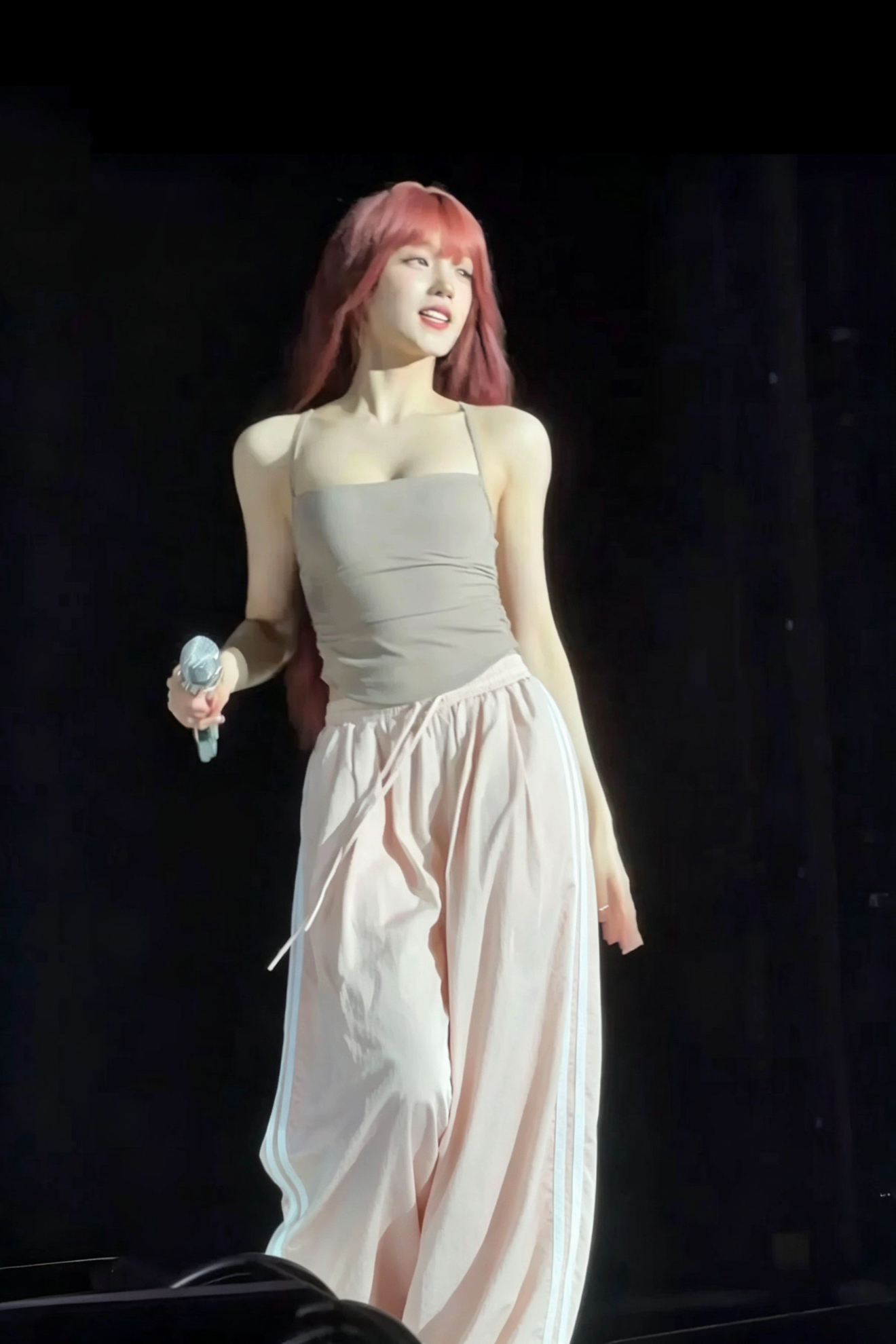 달콤한 차가운 비 제나라 같은 단락 핑크색 배기 바지 운동 바지 조거 자외선 차단 풍선 바지
