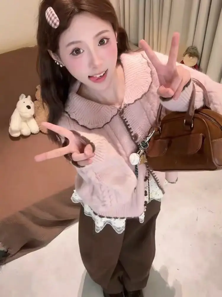 러블리 꽈배기 니트 가디건 상세 이미지 3