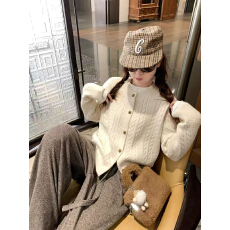 批发曾小咸 韩系麻花毛衣外套女秋冬季宽松慵懒风小个子针织<b class='q'>开衫</b>上衣