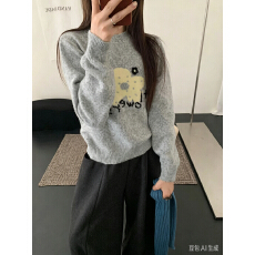 批发韩系立体小<b class='q'>花朵</b>圆领套头