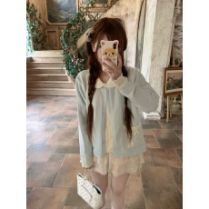 批发FEIXUE温柔风韩版学生清新甜美V领<b class='q'>针织衫</b>女宽松毛衣开衫