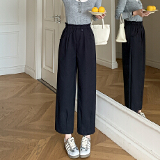 批发实拍新款花苞腰小个子休闲裤女高腰显瘦弯刀裤橡筋<b class='q'>打底裤</b>花瓣裤