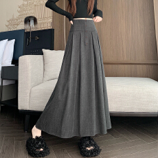 批发实拍2026秋季新款<b class='q'>西装</b>半身裙女高腰排扣气质a字大摆伞裙百褶长裙
