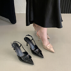 批发包头凉鞋女尖头一字带气质时尚夏季百搭<b class='q'>显瘦</b>单鞋高跟鞋凉鞋