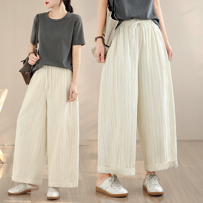 실사 봄 여름 새로운 여성 질감 스트레이트 루즈핏 잘 생긴 캐주얼 인기 다용도 여성 의류 바지