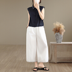 批发实拍夏季新款时尚<b class='q'>套装</b>女气质衬衫休闲花边裤子通勤两件套送丝巾