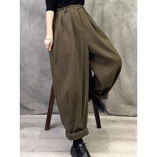 批发2025新款秋冬季<b class='q'>大码</b>时尚高级感直筒加绒加厚休闲棉裤文艺百搭裤子