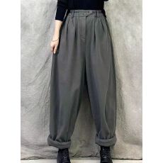 批发2025新款秋冬季<b class='q'>大码</b>时尚高级感直筒加绒加厚休闲棉裤文艺百搭裤子