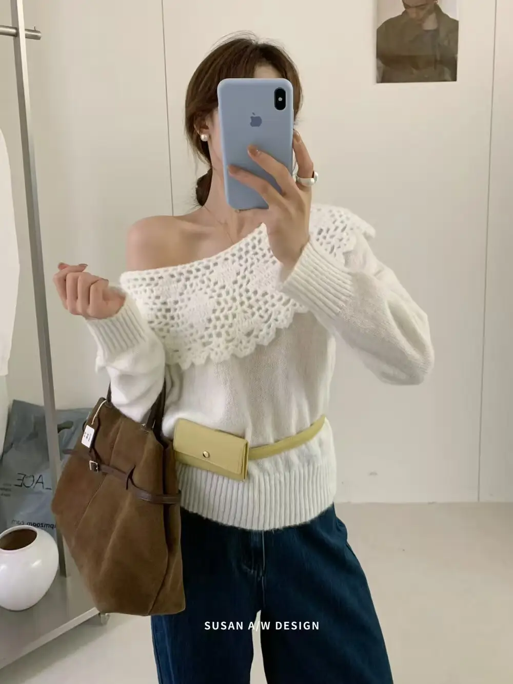 빈티지 오프숄더 니트 상세 이미지 18