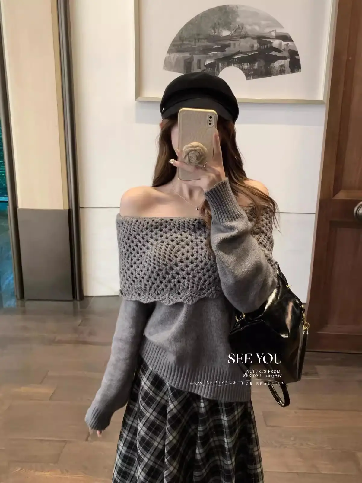 빈티지 오프숄더 니트 상세 이미지 22