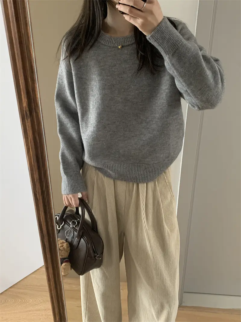 라운드넥 울 니트 상세 이미지 29