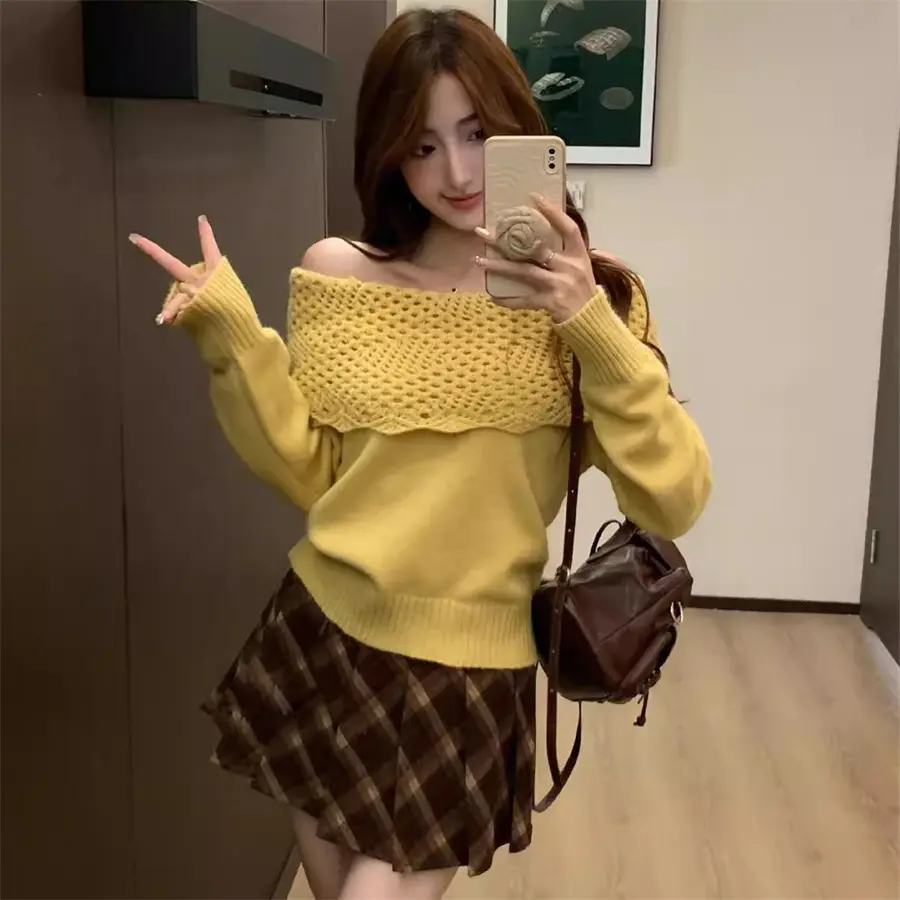 빈티지 오프숄더 니트 상세 이미지 2