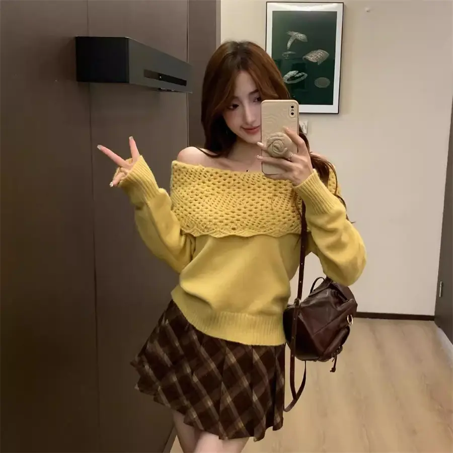빈티지 오프숄더 니트 상세 이미지 6