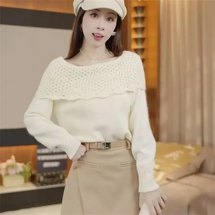 빈티지 오프숄더 니트 상세 이미지 11