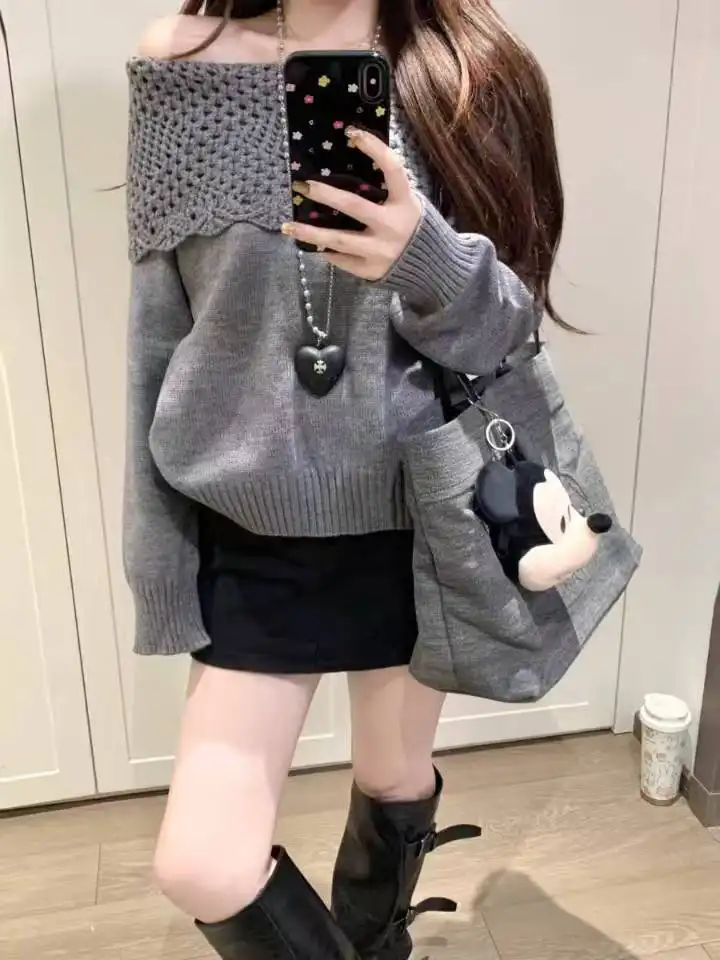 빈티지 오프숄더 니트 상세 이미지 17