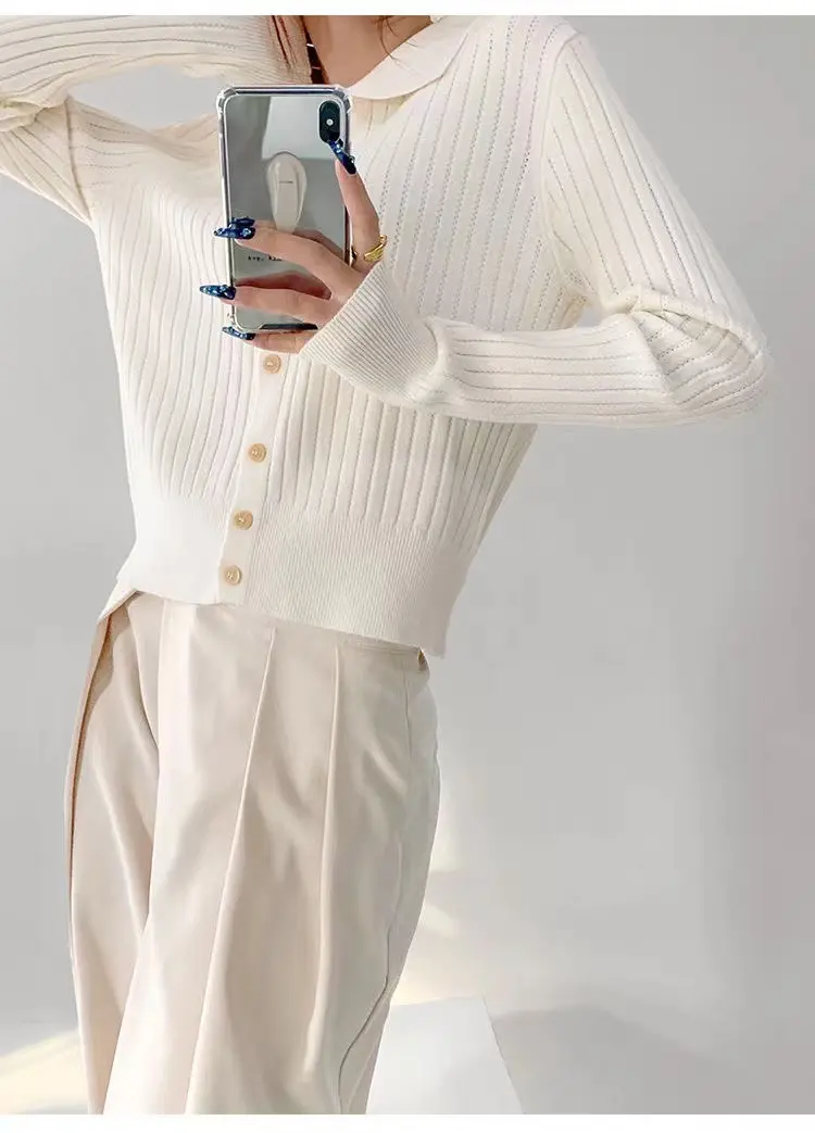폴로 칼라 캐시미어 가디건 상세 이미지 8