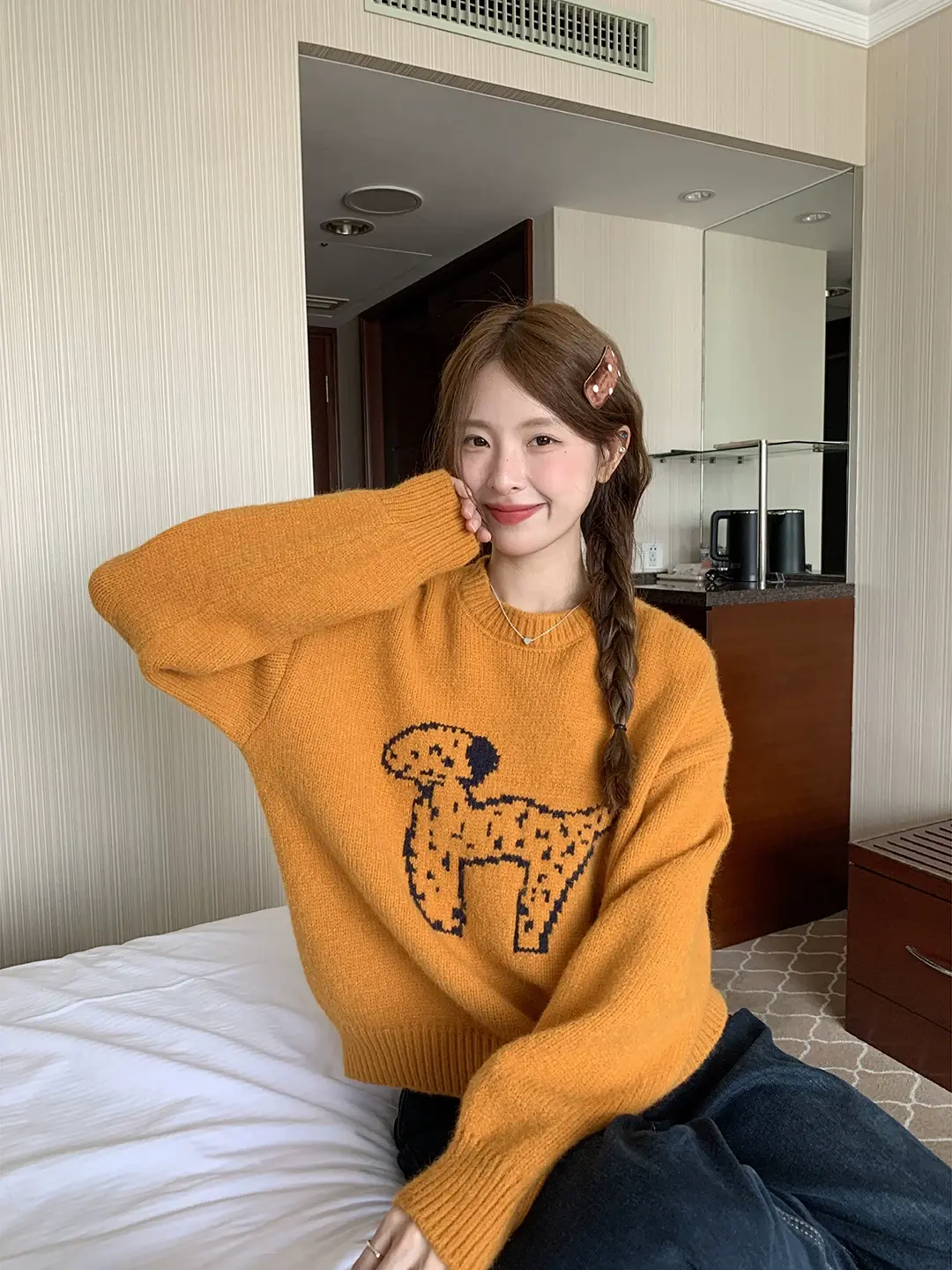 강아지 니트 여성용 상세 이미지 1