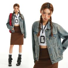 批发短款牛仔外套女新款复古修身时尚流行减龄<b class='q'>街头</b>风辣妹短上衣