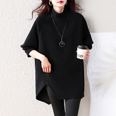 批发半高领内搭长袖t恤秋冬2025新款中长款遮屁股宽松<b class='q'>百搭</b>打底衫上衣