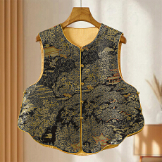 批发2026春款古典精致小众提花国风马甲女新中式<b class='q'>百搭</b>精致精致轻薄上衣