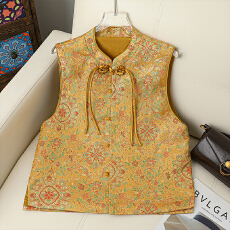 批发2026春款古典精致小众提花国风马甲女新中式<b class='q'>百搭</b>精致精致轻薄上衣