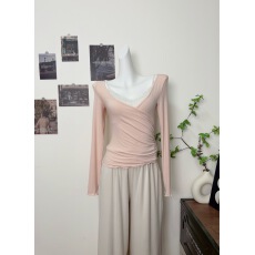 批发JAYKY YANG【纯欲担当】真两件蕾丝褶皱<b class='q'>背心</b>直筒宽松针织长裤套装