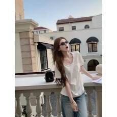 批发Tongiiuu■Row系瘦瘦T 设计感短袖T恤女<b class='q'>宽松</b>显瘦内搭打底衫上衣春