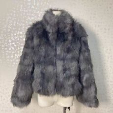 批发清冷月光 双色晕染立领狐狸毛环保毛毛大衣中长款冬季皮草外套女