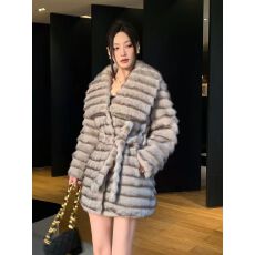 批发【天使之翼】龙猫轻奢翻领皮草冬季新款气质高级毛毛外套女中长款