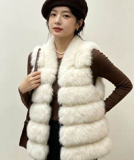26 가을 겨울 새로운 한 여성 ins 품격 모방 여우털 베스트 패션 슬림해 보이는 모피 조끼 고급 센스 다용도