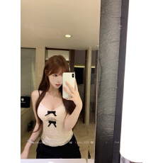 批发Lukira【糖心蜜语】V领镂空蝴蝶结吊带女秋季纯欲风内搭<b class='q'>修身</b>上衣
