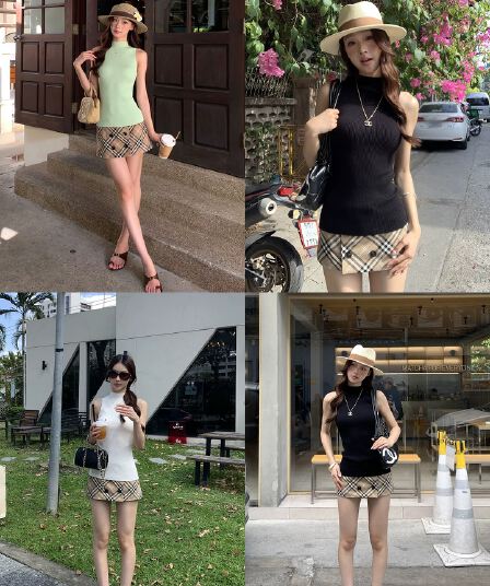 레드 맨 파빌리온 조끼 여성 여름 외출용 검정색 니트 터틀넥 고급 센스 chic Chic 오프숄더 한 부서 민소매 맨위