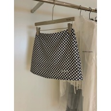 批发WGWE2026春夏新款小个子女装A<b class='q'>字</b>高腰显瘦格子<b class='q'>半身裙</b>辣妹包臀短<b class='q'>裙</b>