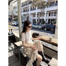 批发oker章壳儿<b class='q'>正品</b>～短袖针织衫全羊毛韩系简约上衣26早春新款A781