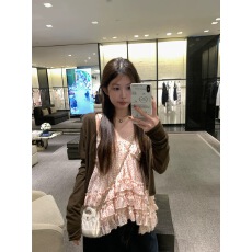 批发opening自制 sweet系列 层层花边纯欲感A字吊带韩系设计感上衣