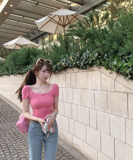 trois couleurs 여름 하우스 개체 중년 miu 시리즈 전체 양모 얇고 가벼운 섬세한 니트 반팔