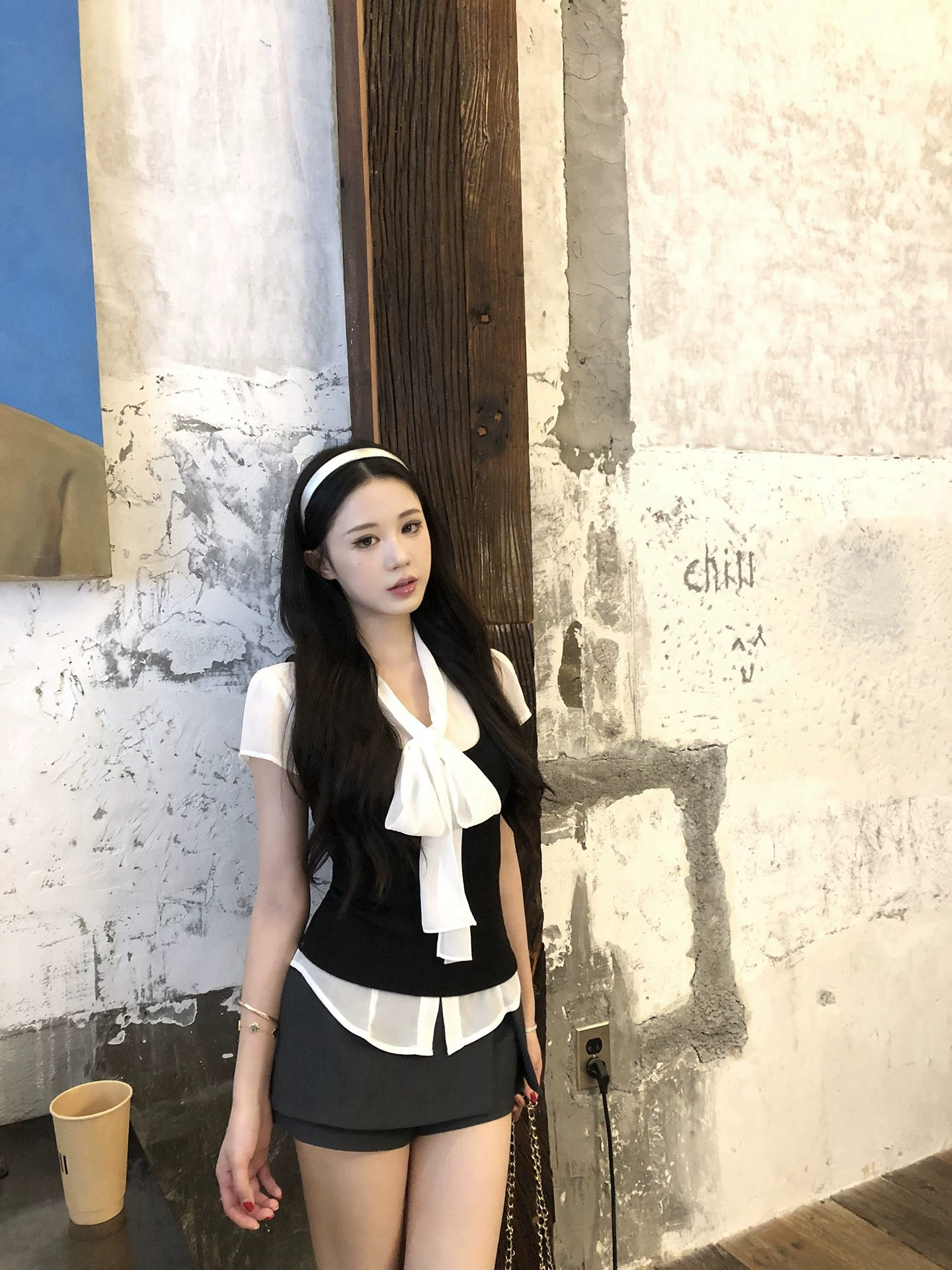 레드 맨 파빌리온 반팔 셔츠 여자 2026 새로운 튀김 거리 Chic 아름다운 작은 셔츠 쉬폰 톱 여성 화이트 셔츠